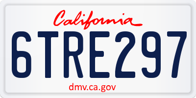 CA license plate 6TRE297
