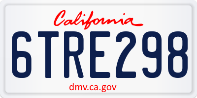 CA license plate 6TRE298