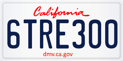 CA license plate 6TRE300