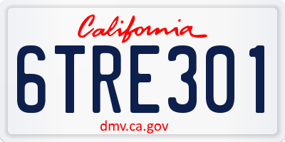 CA license plate 6TRE301