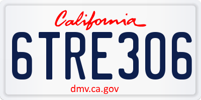 CA license plate 6TRE306