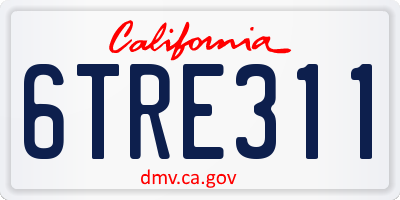 CA license plate 6TRE311