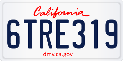 CA license plate 6TRE319