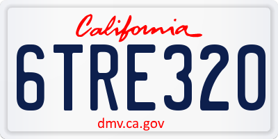 CA license plate 6TRE320