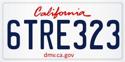 CA license plate 6TRE323