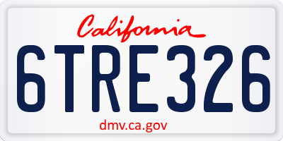 CA license plate 6TRE326