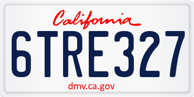 CA license plate 6TRE327