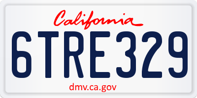 CA license plate 6TRE329