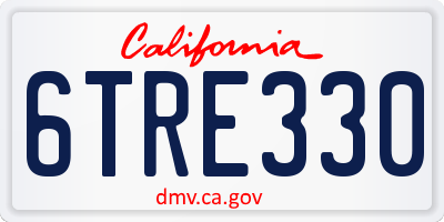 CA license plate 6TRE330