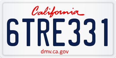 CA license plate 6TRE331