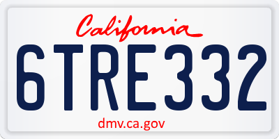 CA license plate 6TRE332