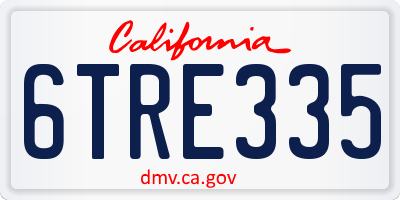 CA license plate 6TRE335