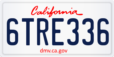 CA license plate 6TRE336