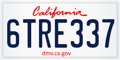 CA license plate 6TRE337
