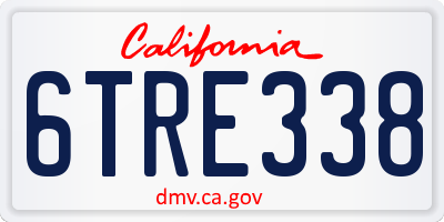 CA license plate 6TRE338