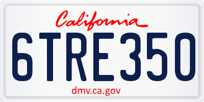 CA license plate 6TRE350