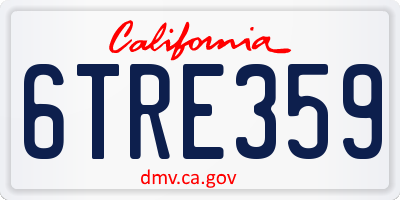 CA license plate 6TRE359