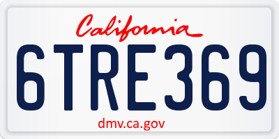 CA license plate 6TRE369