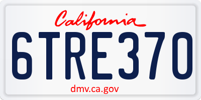 CA license plate 6TRE370