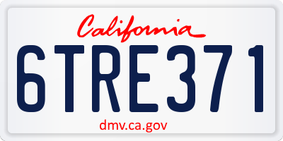 CA license plate 6TRE371