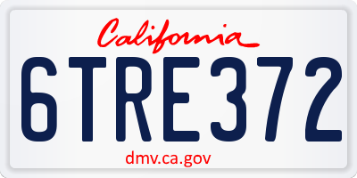 CA license plate 6TRE372