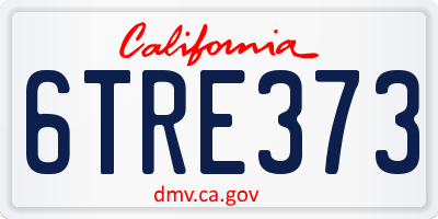 CA license plate 6TRE373