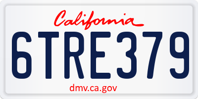 CA license plate 6TRE379