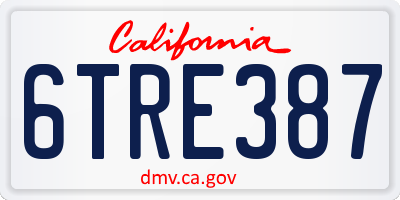 CA license plate 6TRE387