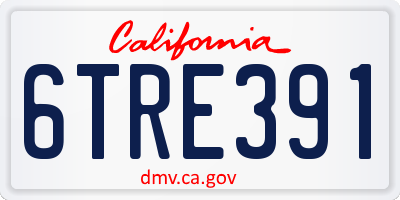 CA license plate 6TRE391