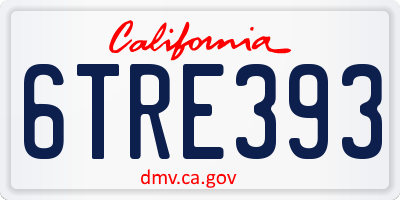 CA license plate 6TRE393