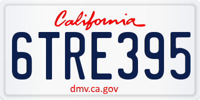 CA license plate 6TRE395