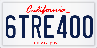 CA license plate 6TRE400