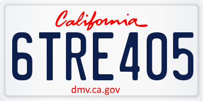 CA license plate 6TRE405