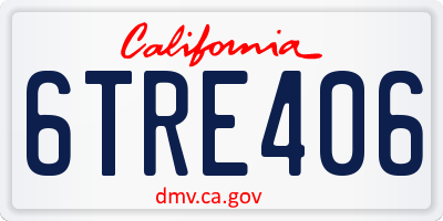 CA license plate 6TRE406