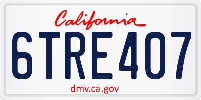 CA license plate 6TRE407