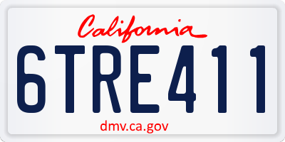 CA license plate 6TRE411