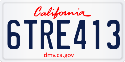 CA license plate 6TRE413