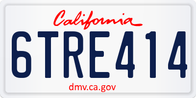 CA license plate 6TRE414