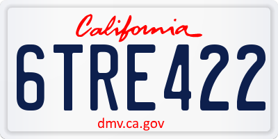 CA license plate 6TRE422