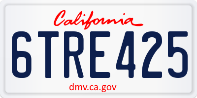 CA license plate 6TRE425