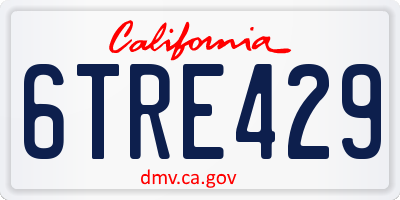 CA license plate 6TRE429