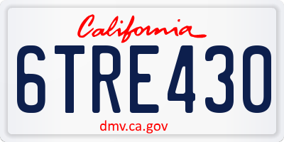 CA license plate 6TRE430