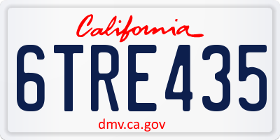 CA license plate 6TRE435
