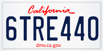 CA license plate 6TRE440