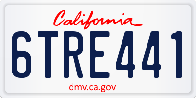 CA license plate 6TRE441
