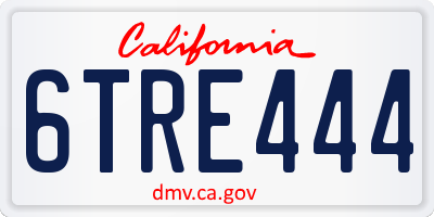 CA license plate 6TRE444