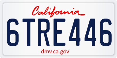 CA license plate 6TRE446