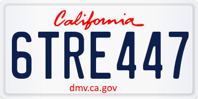 CA license plate 6TRE447