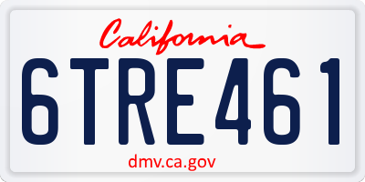 CA license plate 6TRE461