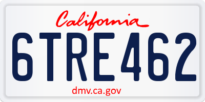 CA license plate 6TRE462